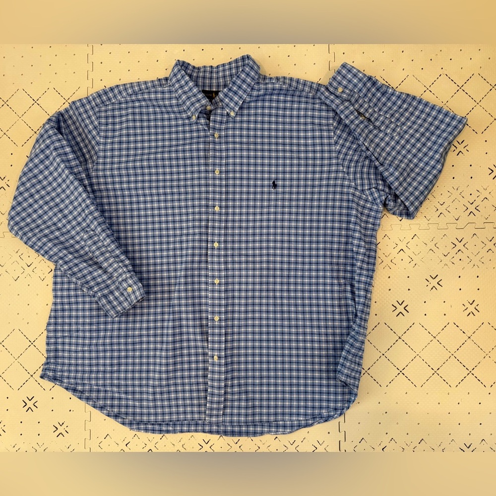 Ralph Lauren Gingham Stretch Oxford‎ Shirt big and tall 3XL